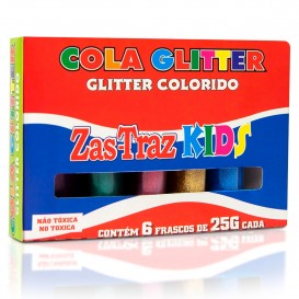 Cola Glitter Colorida Kids 6 Unidades