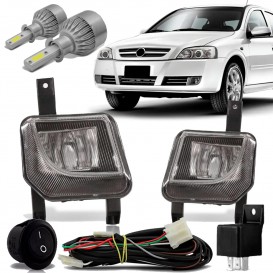 Kit Farol Milha Neblina Astra 2003 2004 2005 2006 2007 2008 2009 2010 2011 2012 Botão Tic Tac Com Super Led